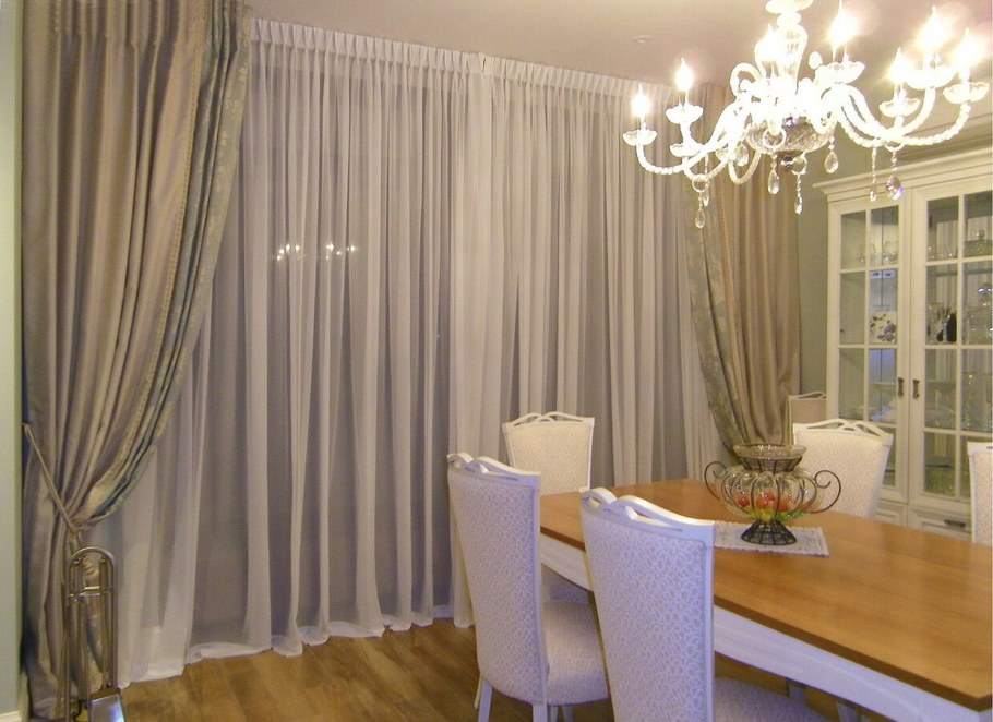 Тюль гофре в интерьере