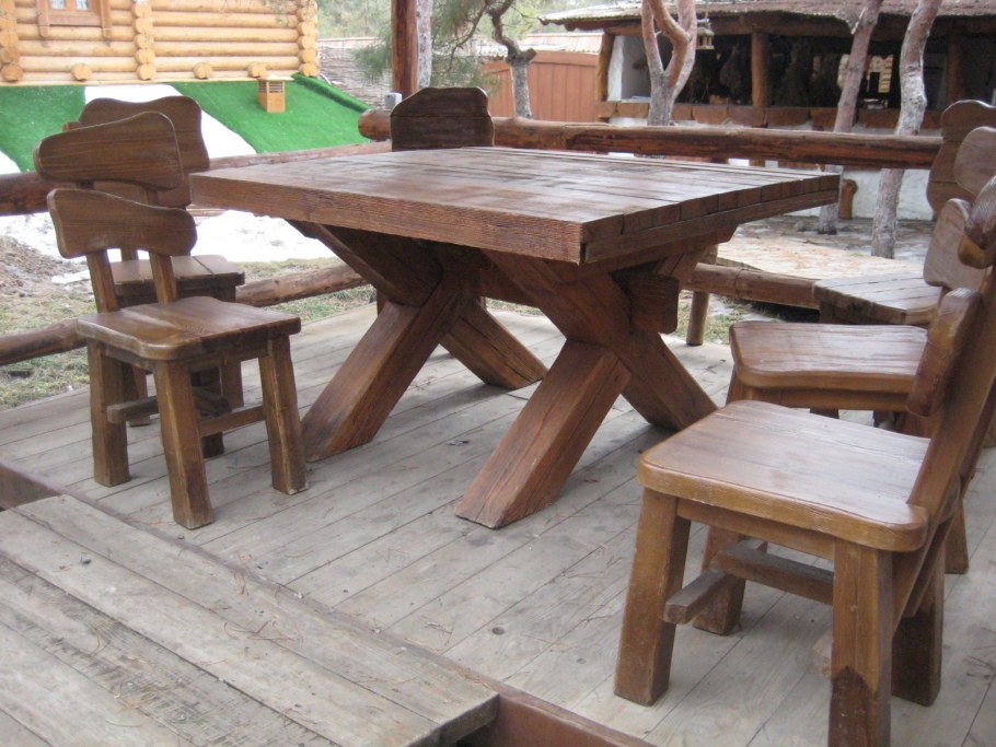 Деревянная Садовая мебель