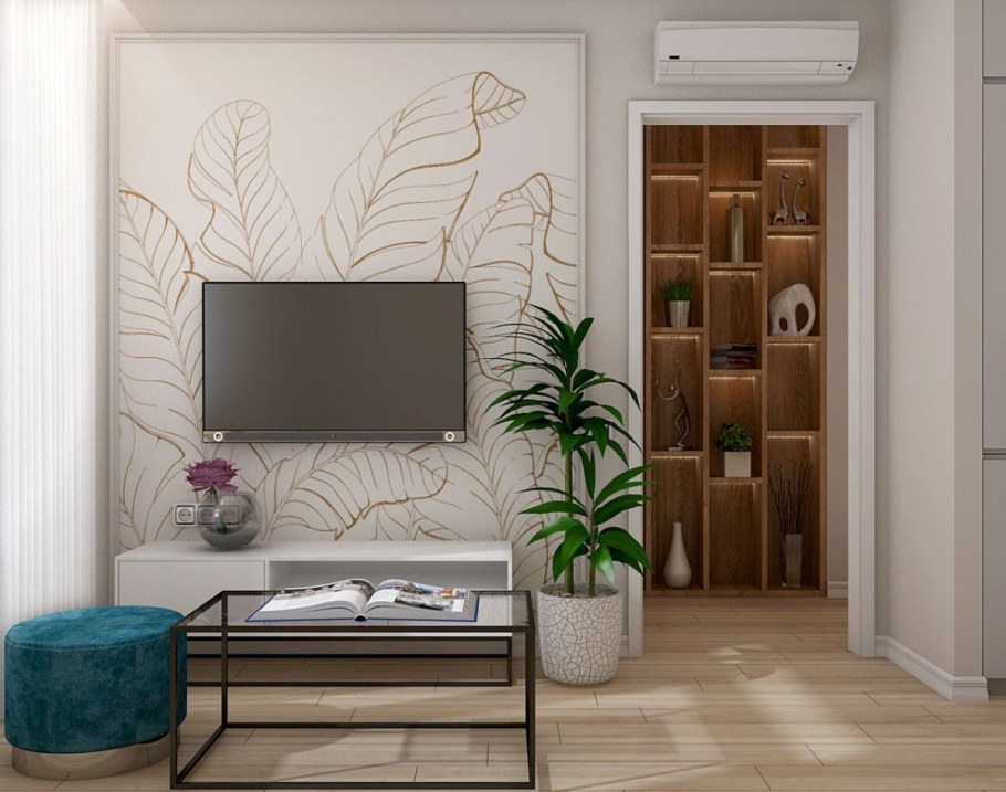 Декор стен в гостиной в современном стиле