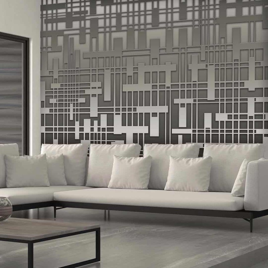 Мозаика в интерьере гостиной в современном стиле