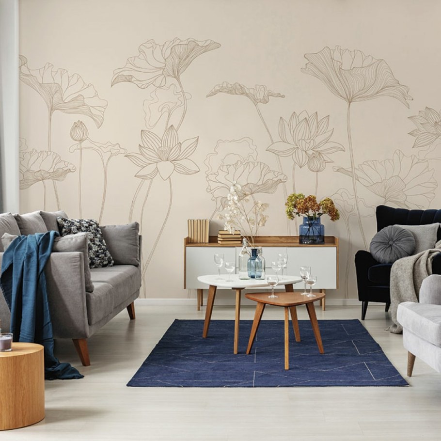 Обои для гостиной 2023 модные тенденции