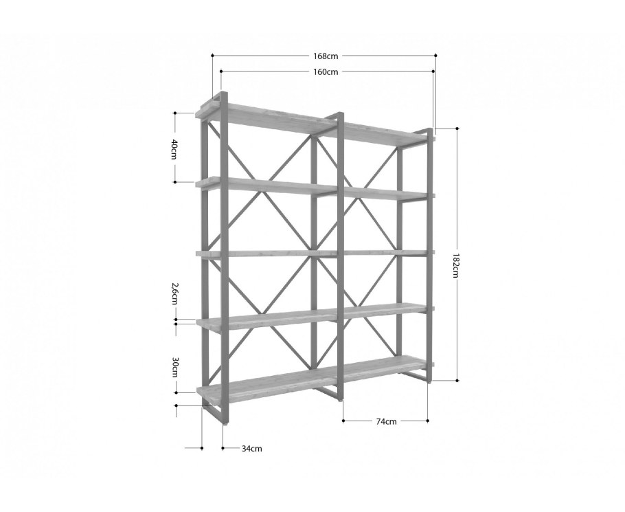 Стеллаж Айсберг лофт 80х182-2