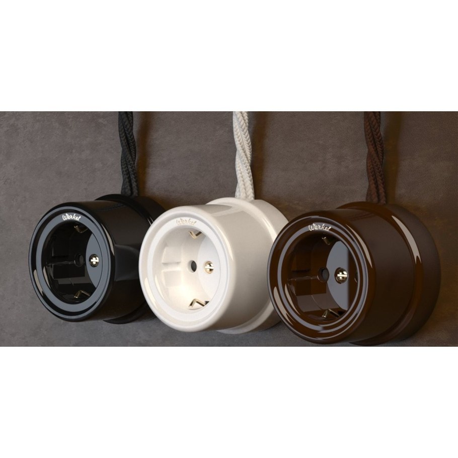 Розетка Werkel wl18-03-01 (a036807),16а, с заземлением, коричневый