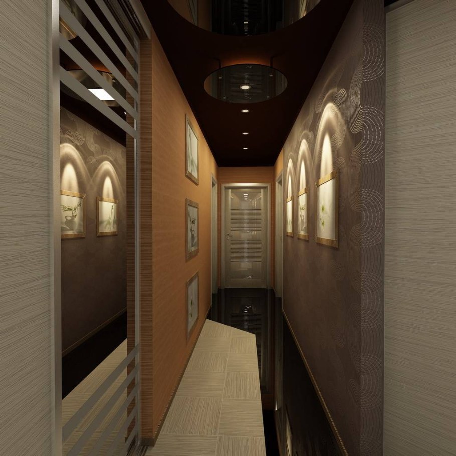 Потолок в длинном коридоре