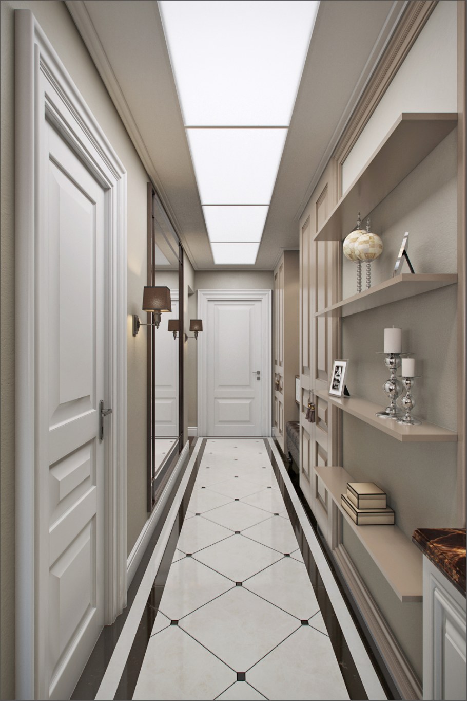 Плитка в узком коридоре