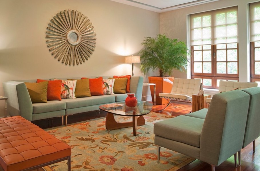 Гостиная в персиковых тонах