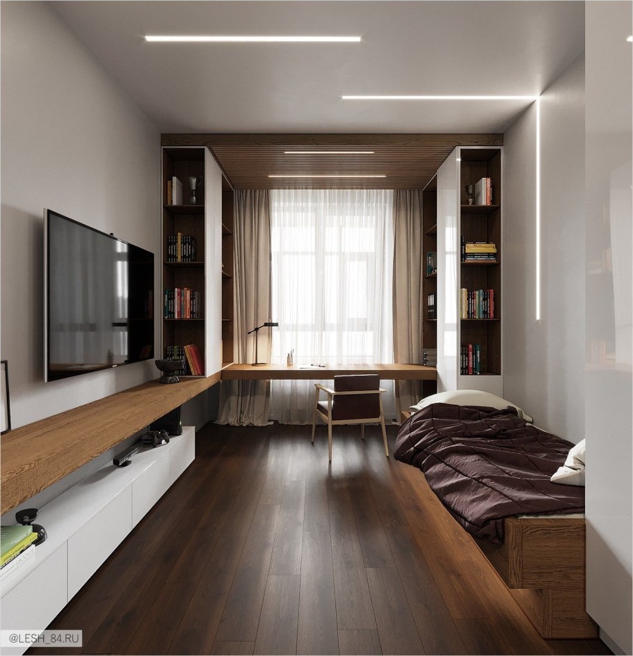 Планировка узкой длинной комнаты