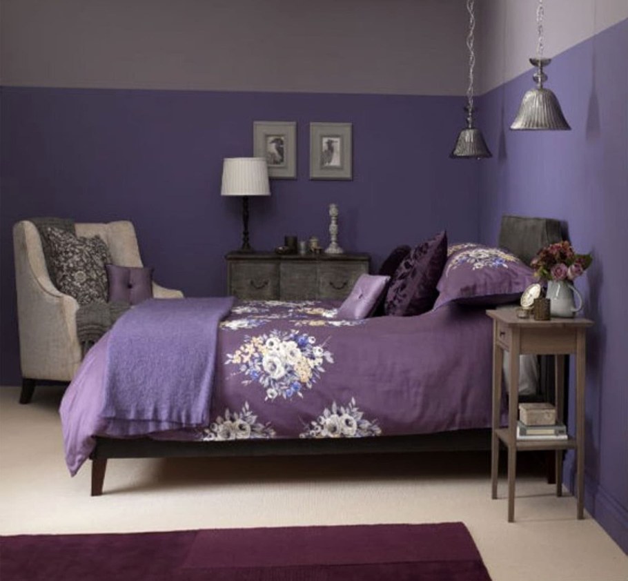 Спальня в фиолетовых тонах
