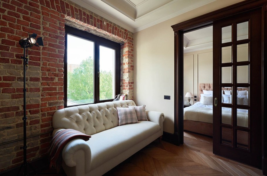 Интерьер гостиной в сталинке