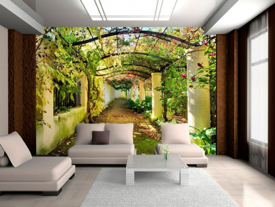 Фрески в интерьере гостиной