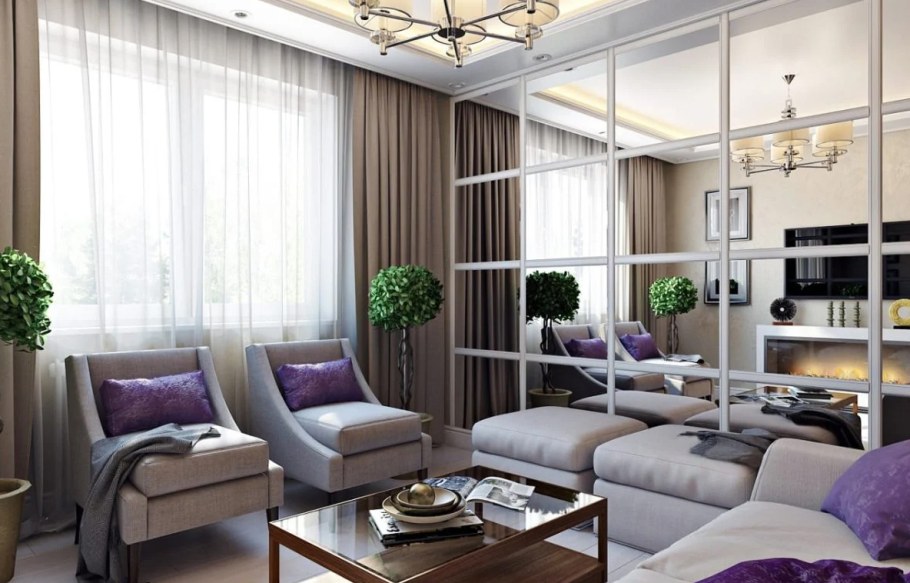 Гостиная с зеркалами