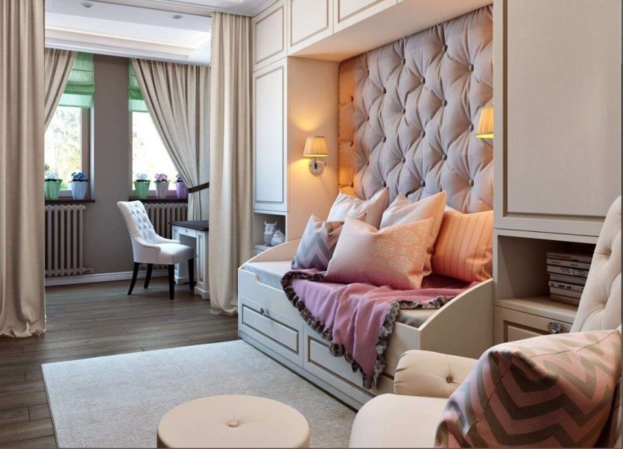 Спальня Объединенная с балконом