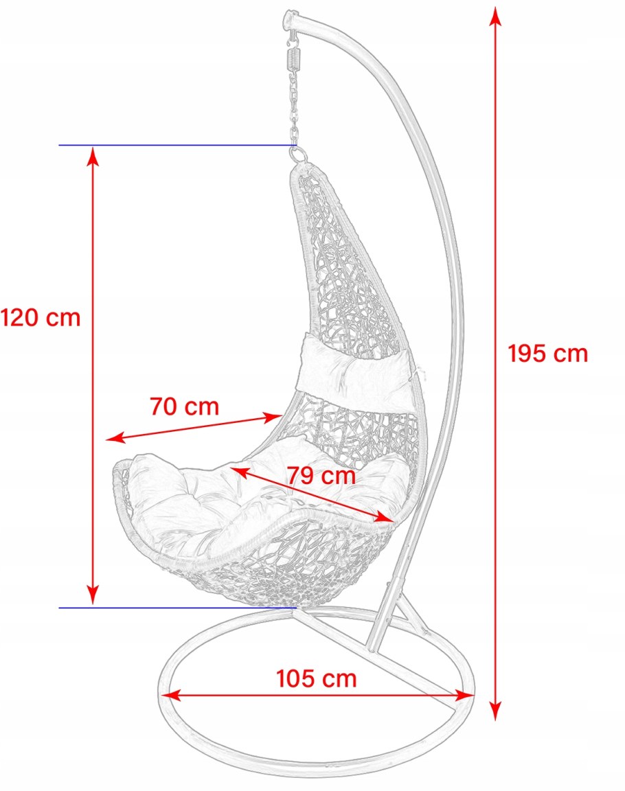 Подвесное кресло кокон чертёж