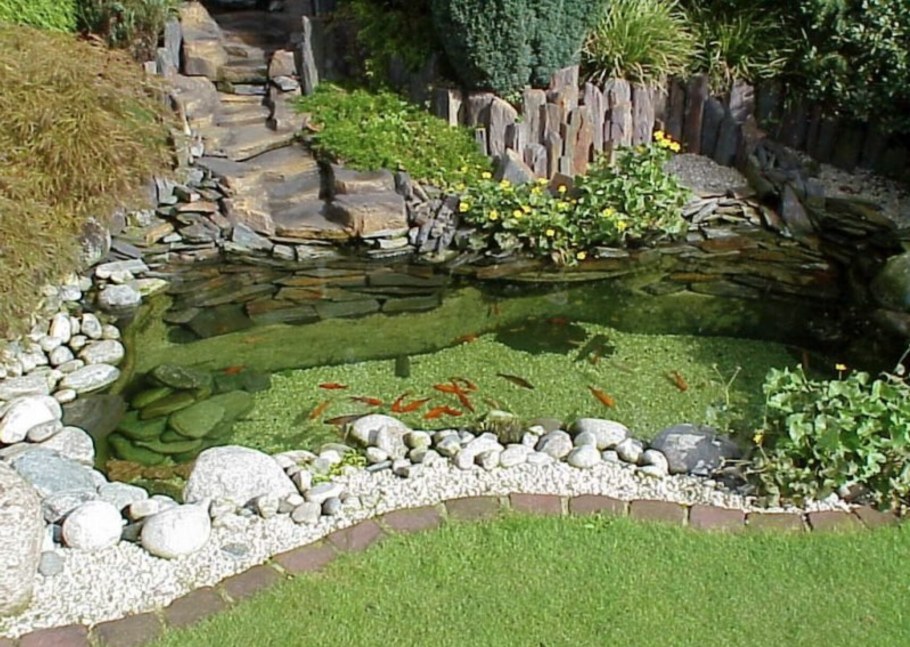 Водопад, сухой ручей, прудик