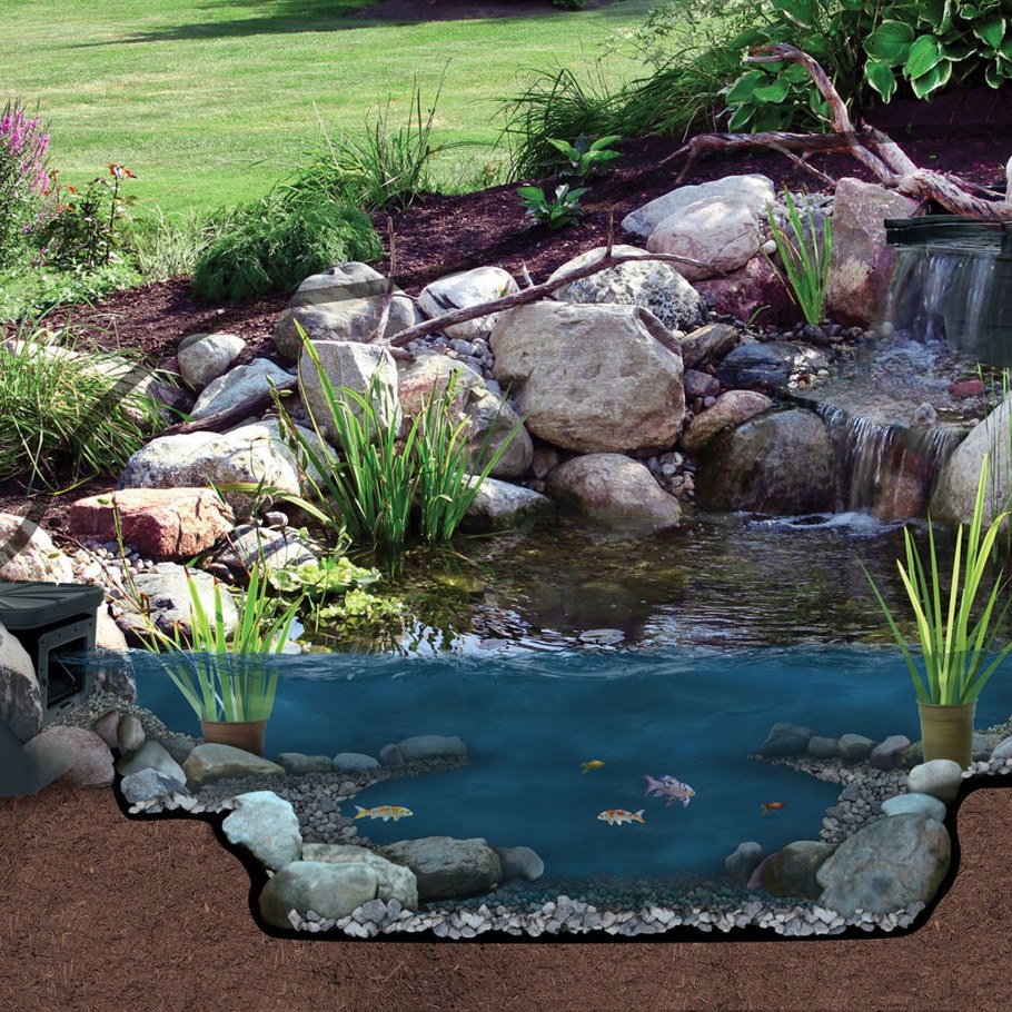 Альпийская горка с прудиком