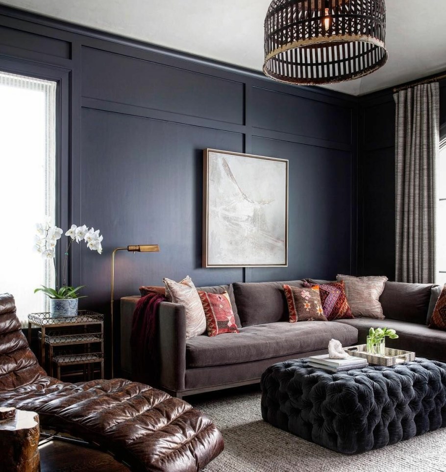 Гостиная в коричневом цвете