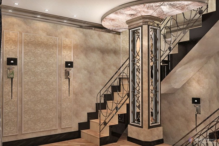 Отделка холла в частном доме