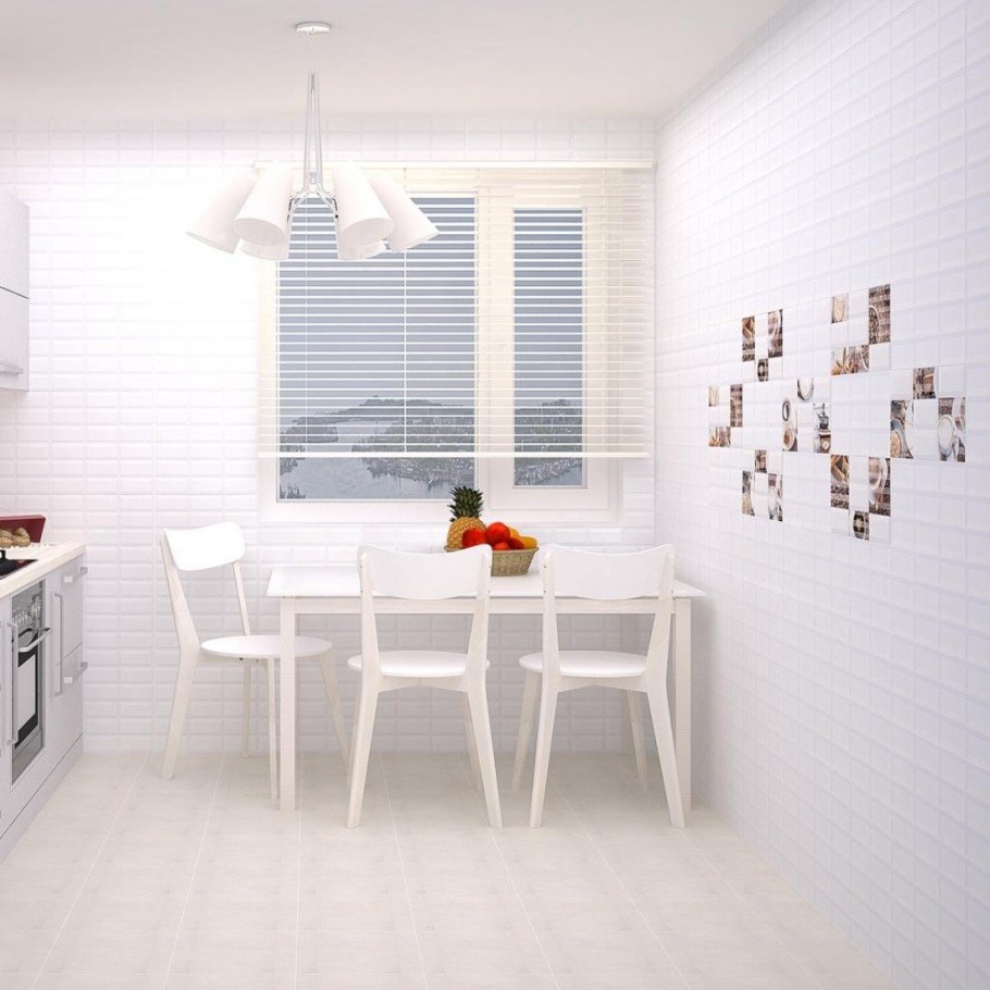 Белые стены на кухне