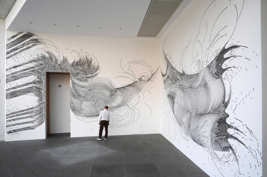 Современная роспись стен в интерьере