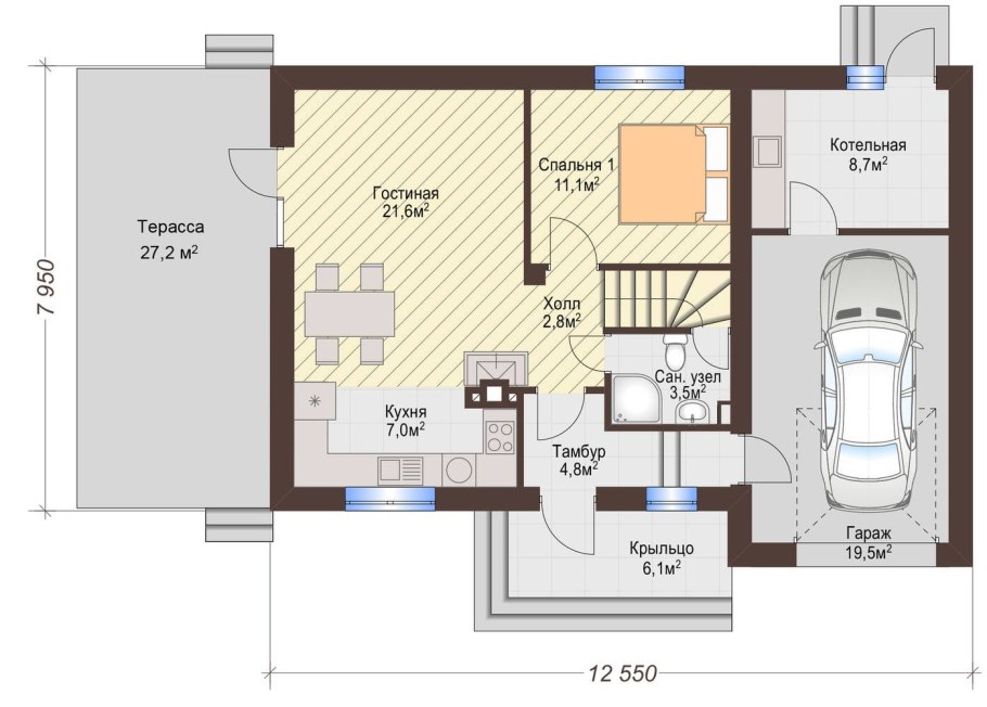 Планировка дома 60 кв.м двухэтажный