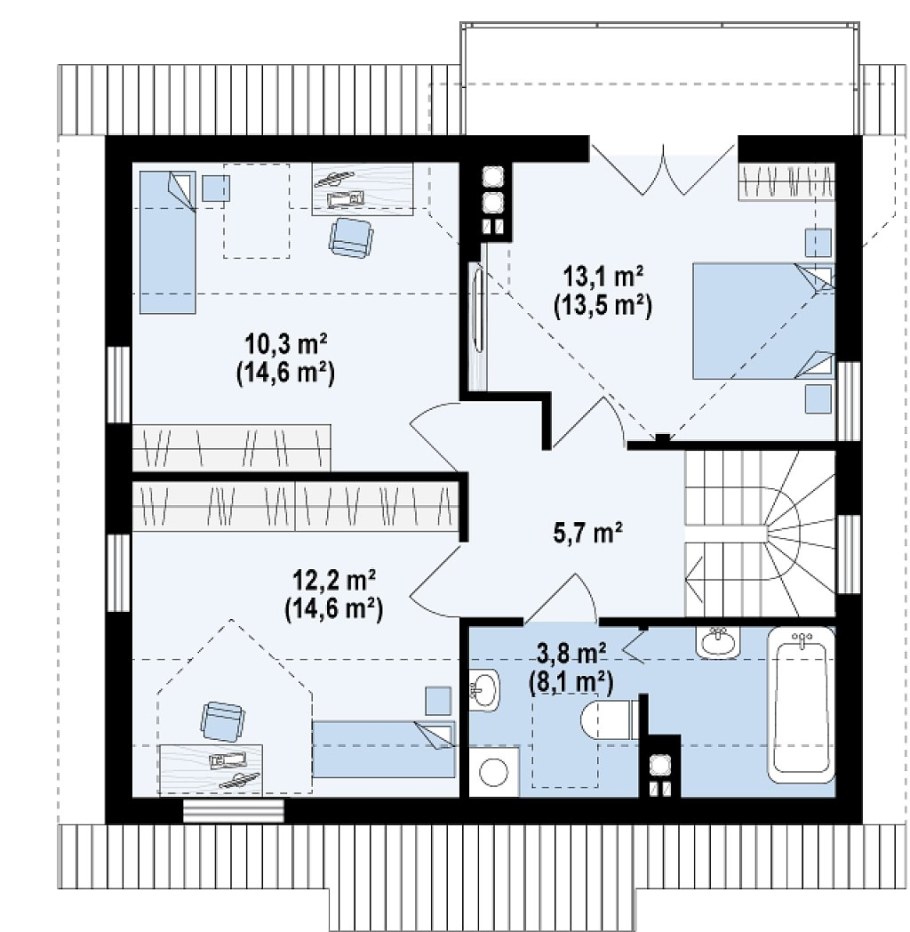 Дом 120 кв.м проект одноэтажный с мансардой