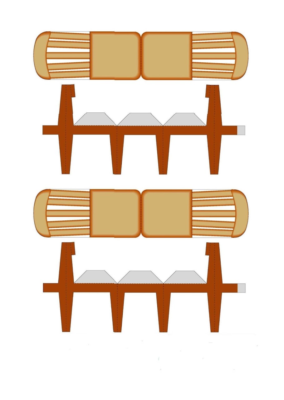 Бумажная лавочка макет