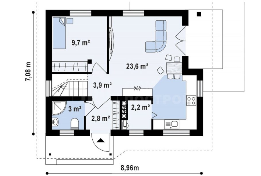 Дом 70 м2 одноэтажный планировка