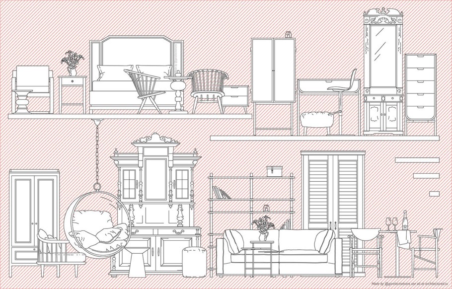 Мебель для разверток архикад