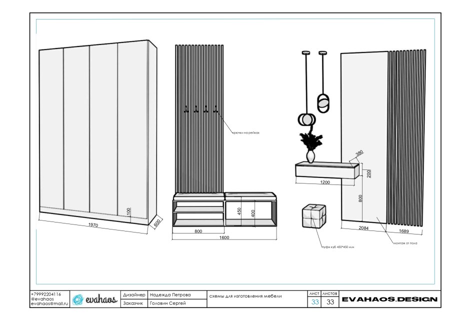 Развертка мебели