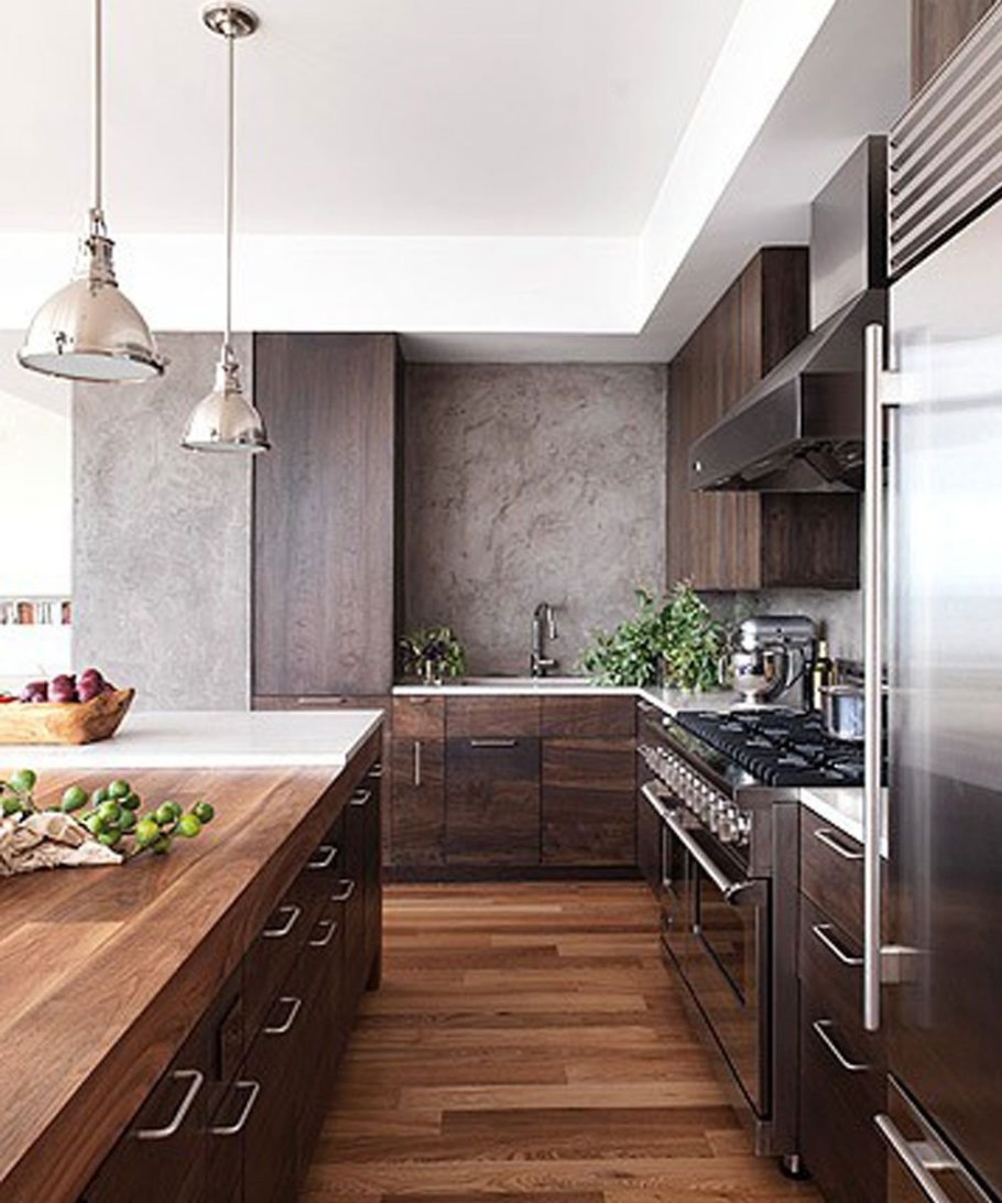 Кухня в коричневых тонах