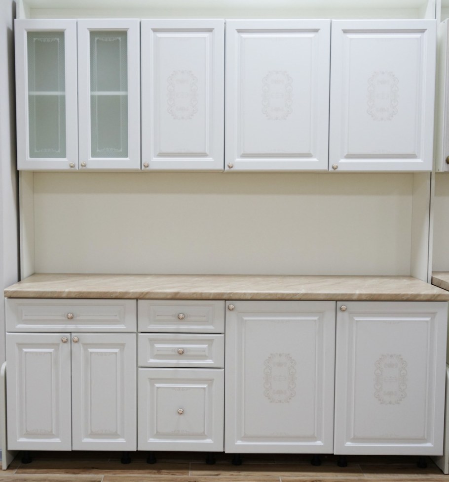 Кухня Неаполь Сурская мебель белое дерево