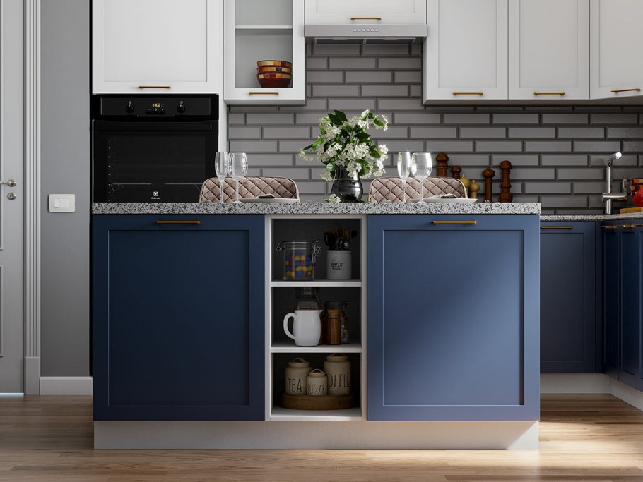 Кухня Юта синий софт