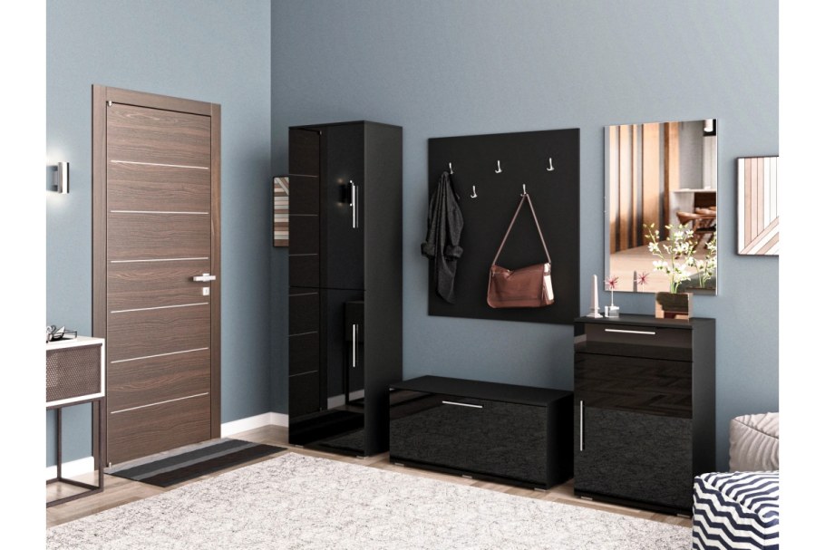 Прихожая черный глянец