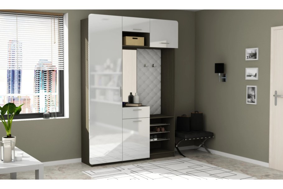 Прихожая венге белый глянец