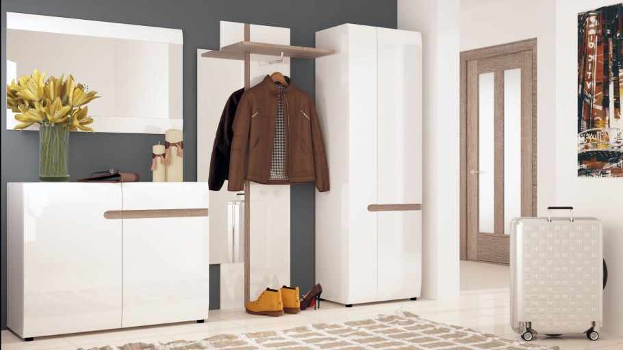 Прихожая белая роза 8 Италия глянцевая