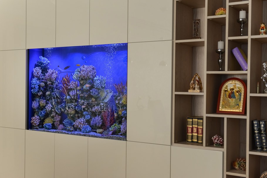 Книжный стеллаж с аквариумом