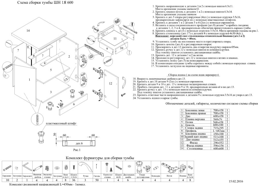 Схема сборки кухни уют 2