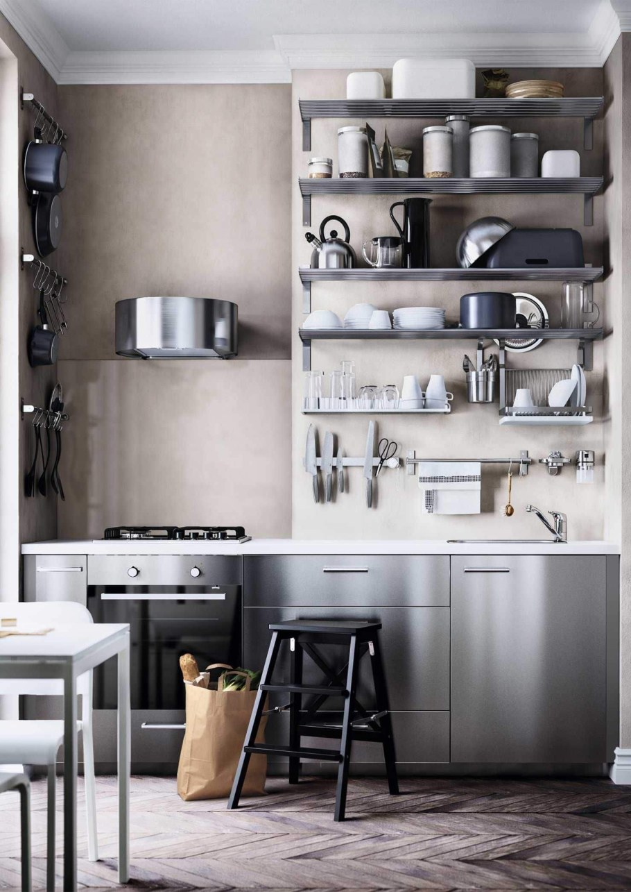 Металлическая кухня икеа Ворста