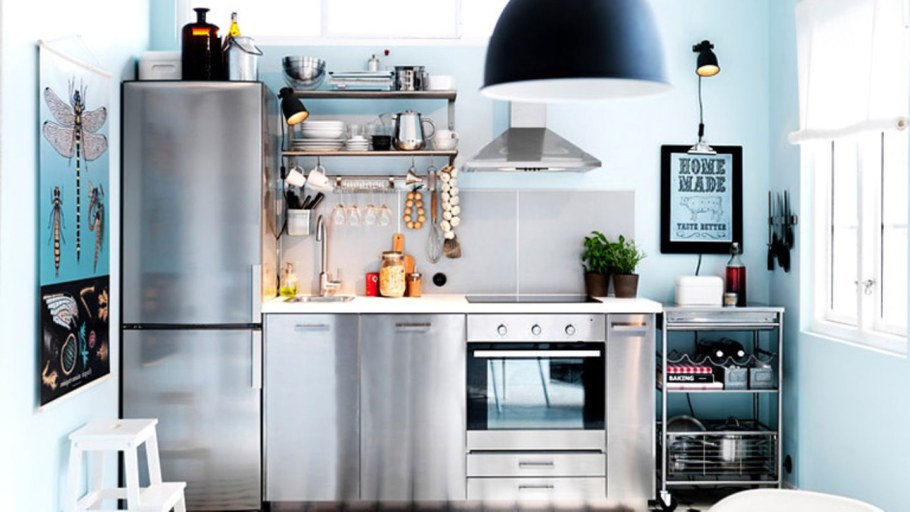 Металлическая кухня икеа Гревста