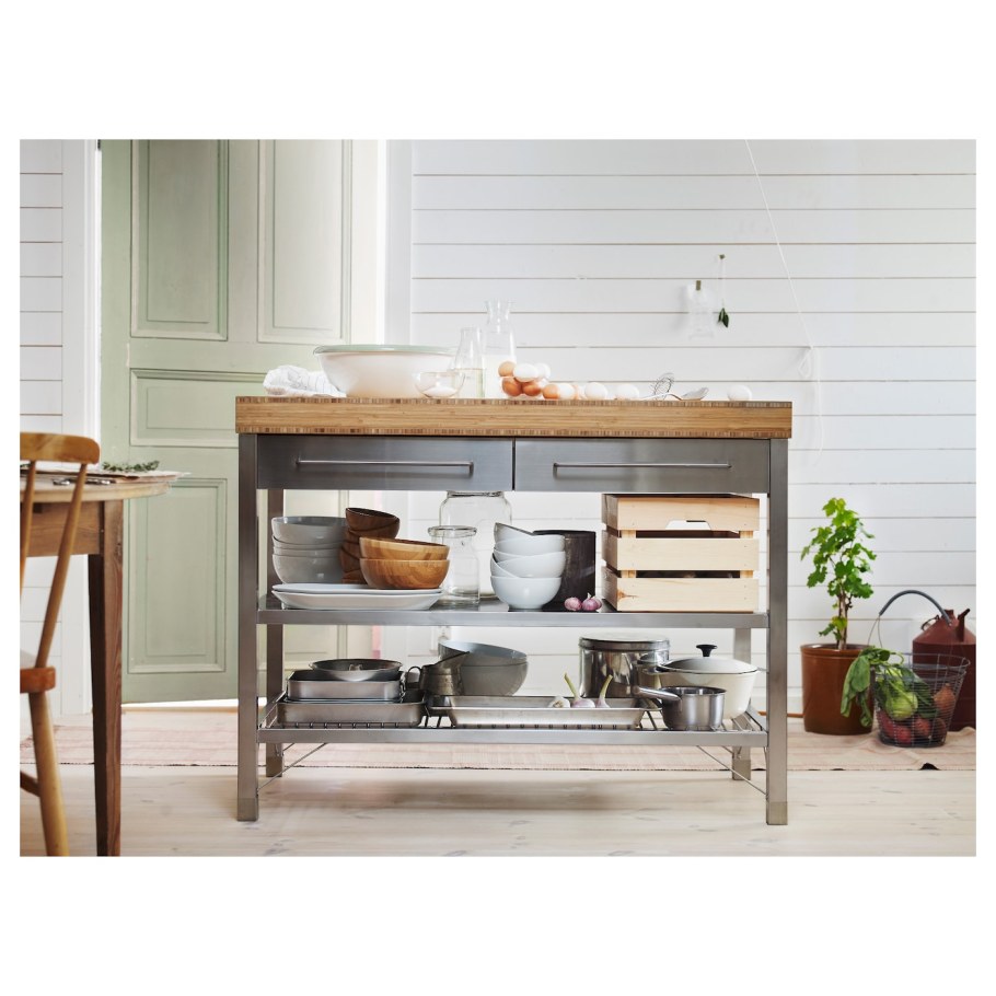 Rimforsa workbench Stainless Steel/Bamboo икеа