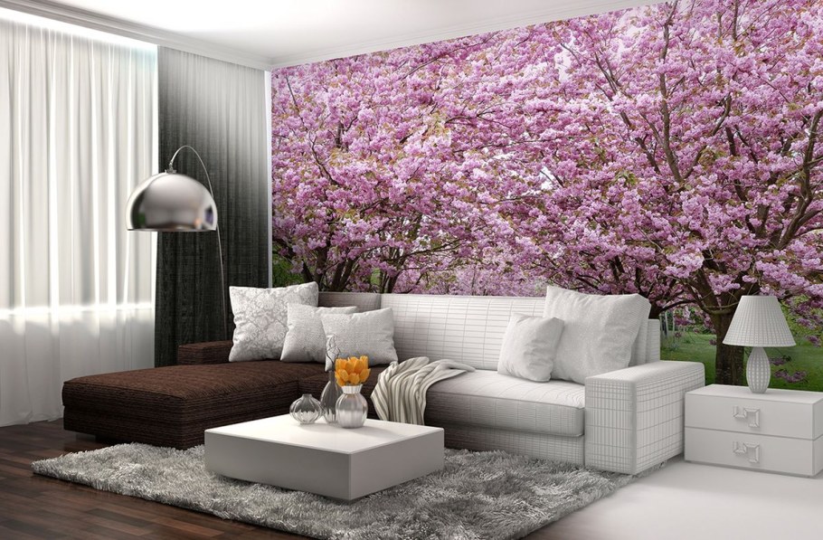 Стильные фотообои в интерьере