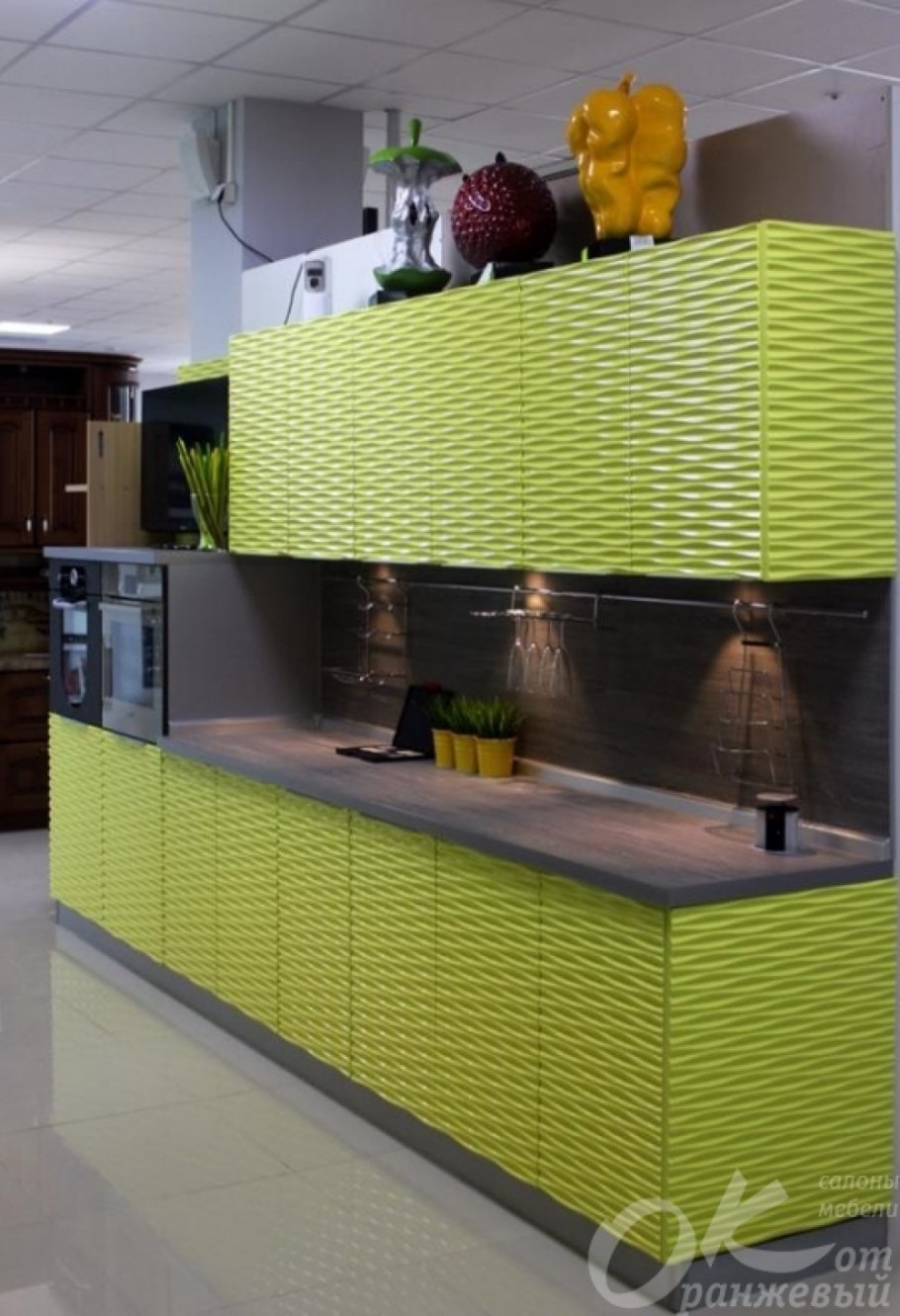Рифленые фасады для кухни