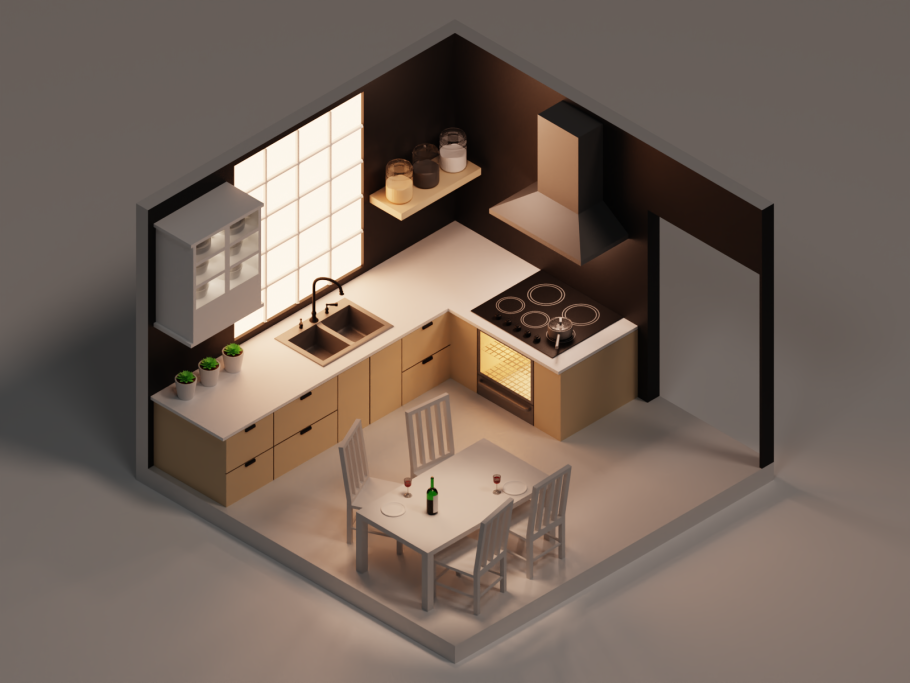 Isometric Kitchen 3d