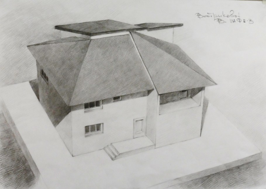 Необычные здания карандашом