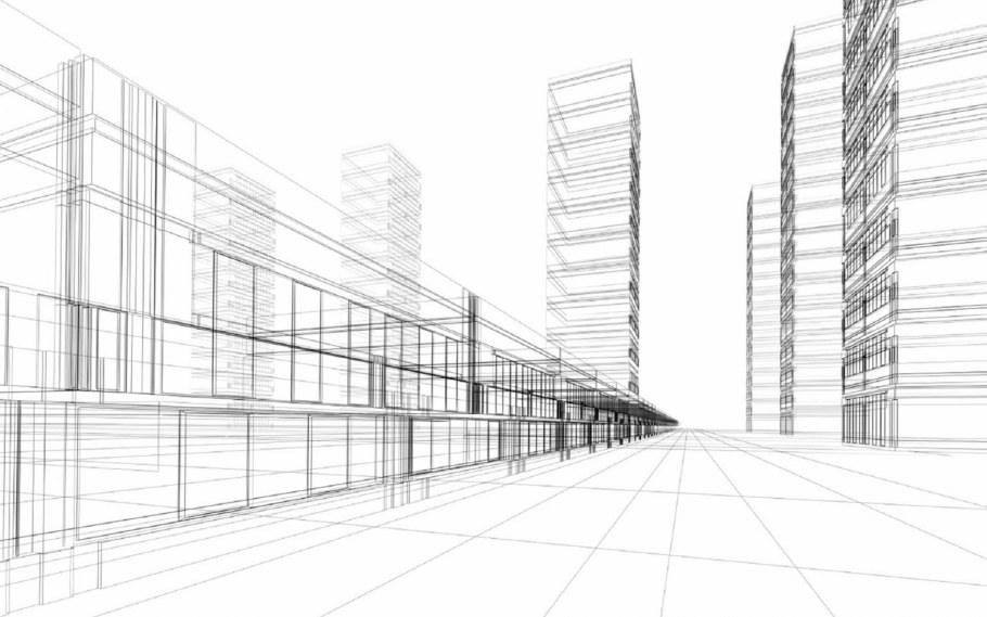 Современное здание рисунок