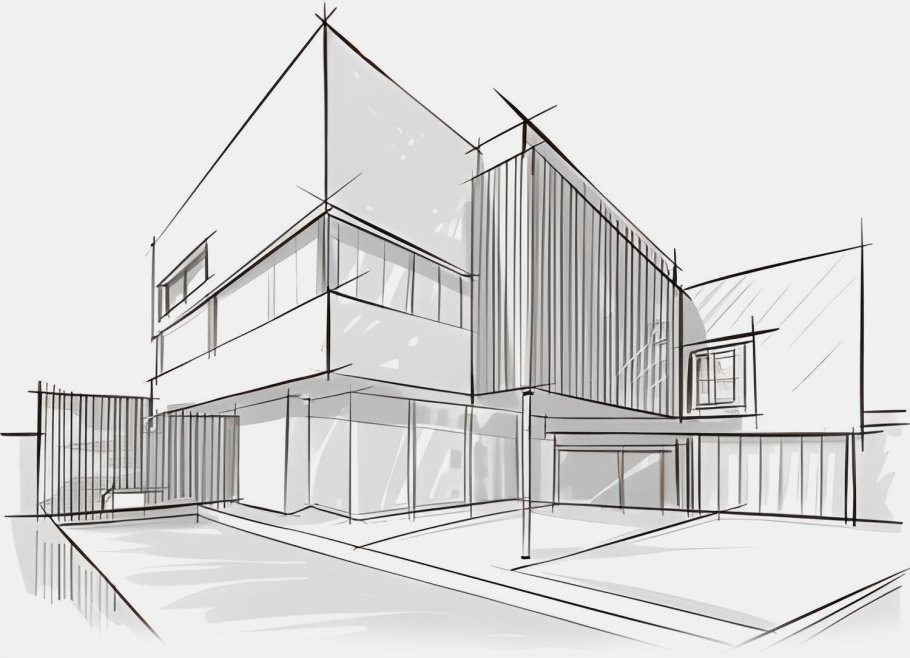 Набросок современного здания