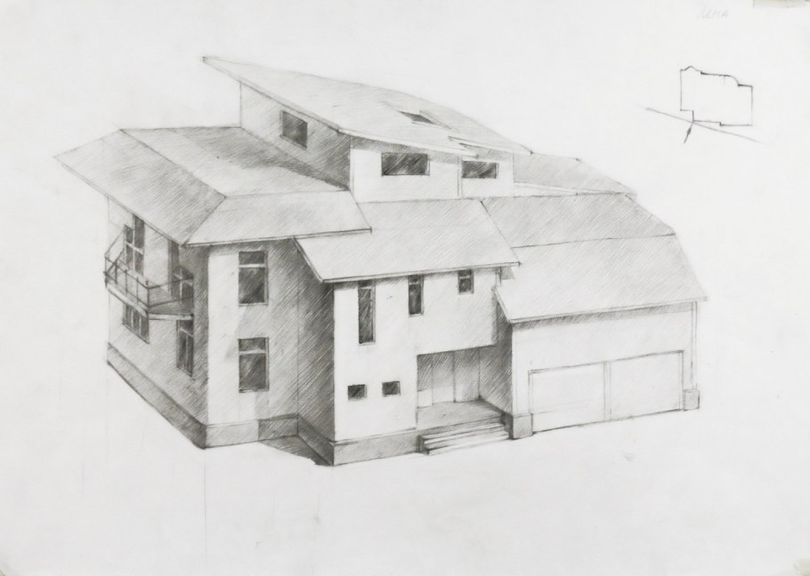 Современное здание рисунок
