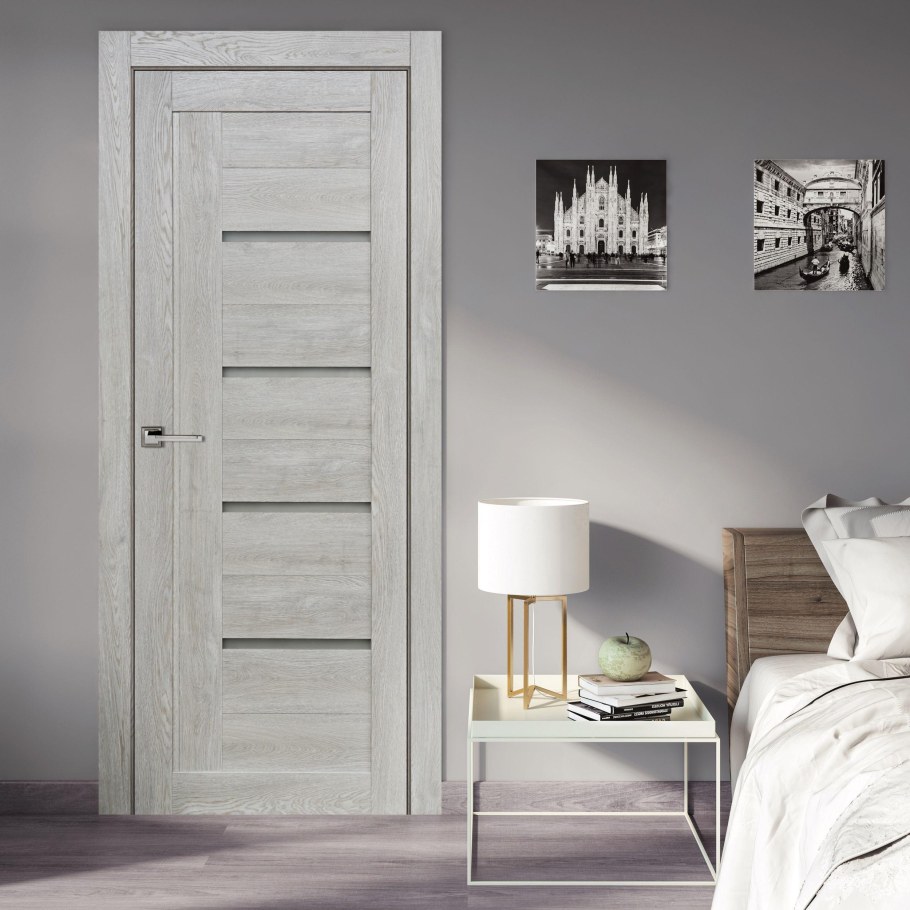 Дверь межкомнатная тренд остекленная дуб серый