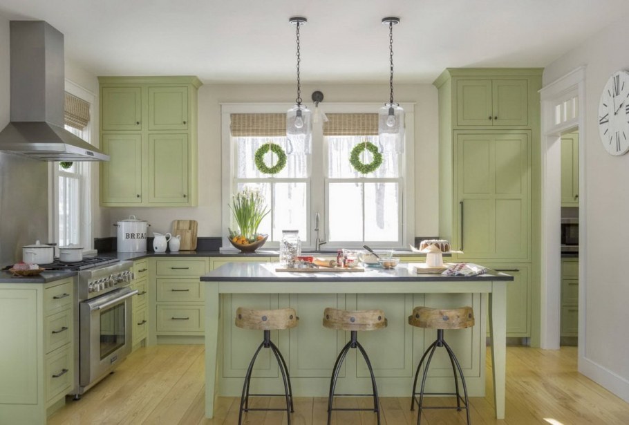 Кухня фисташкового цвета икеа