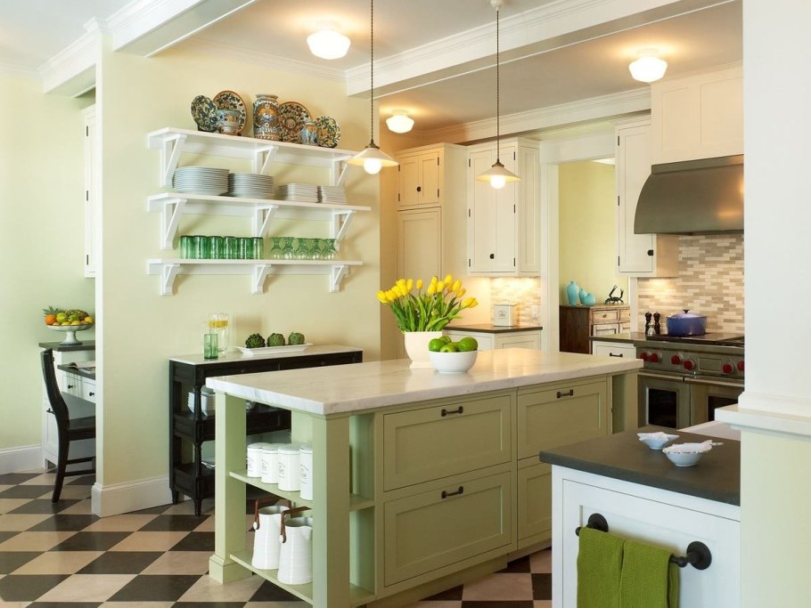 Кухня в оливковых тонах